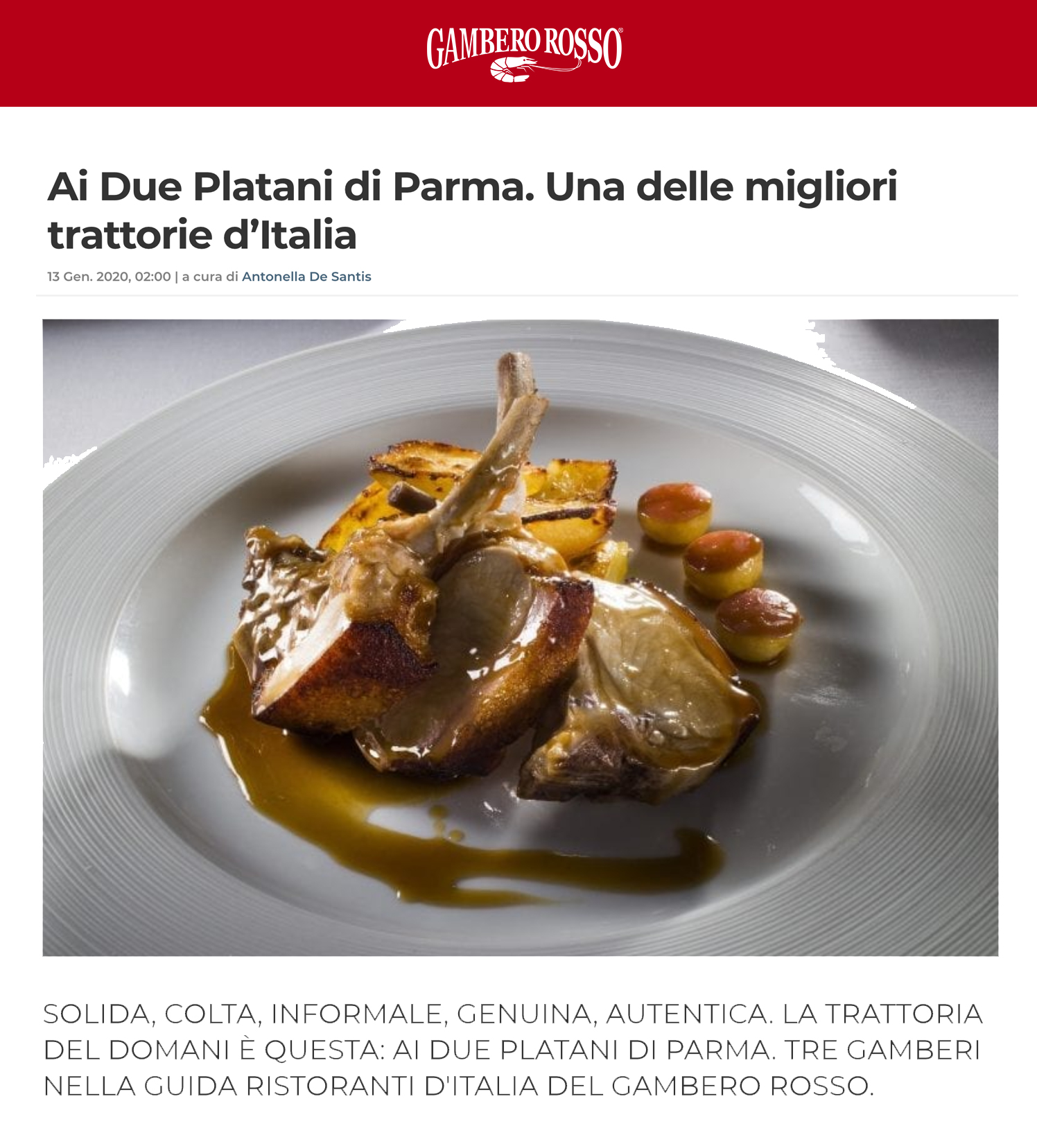 ai due platani gambero rosso