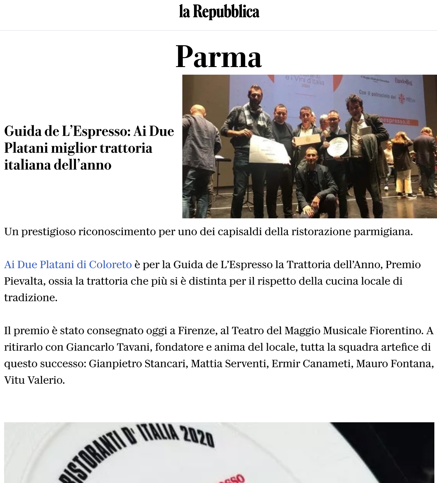 ai due platani guida l espresso