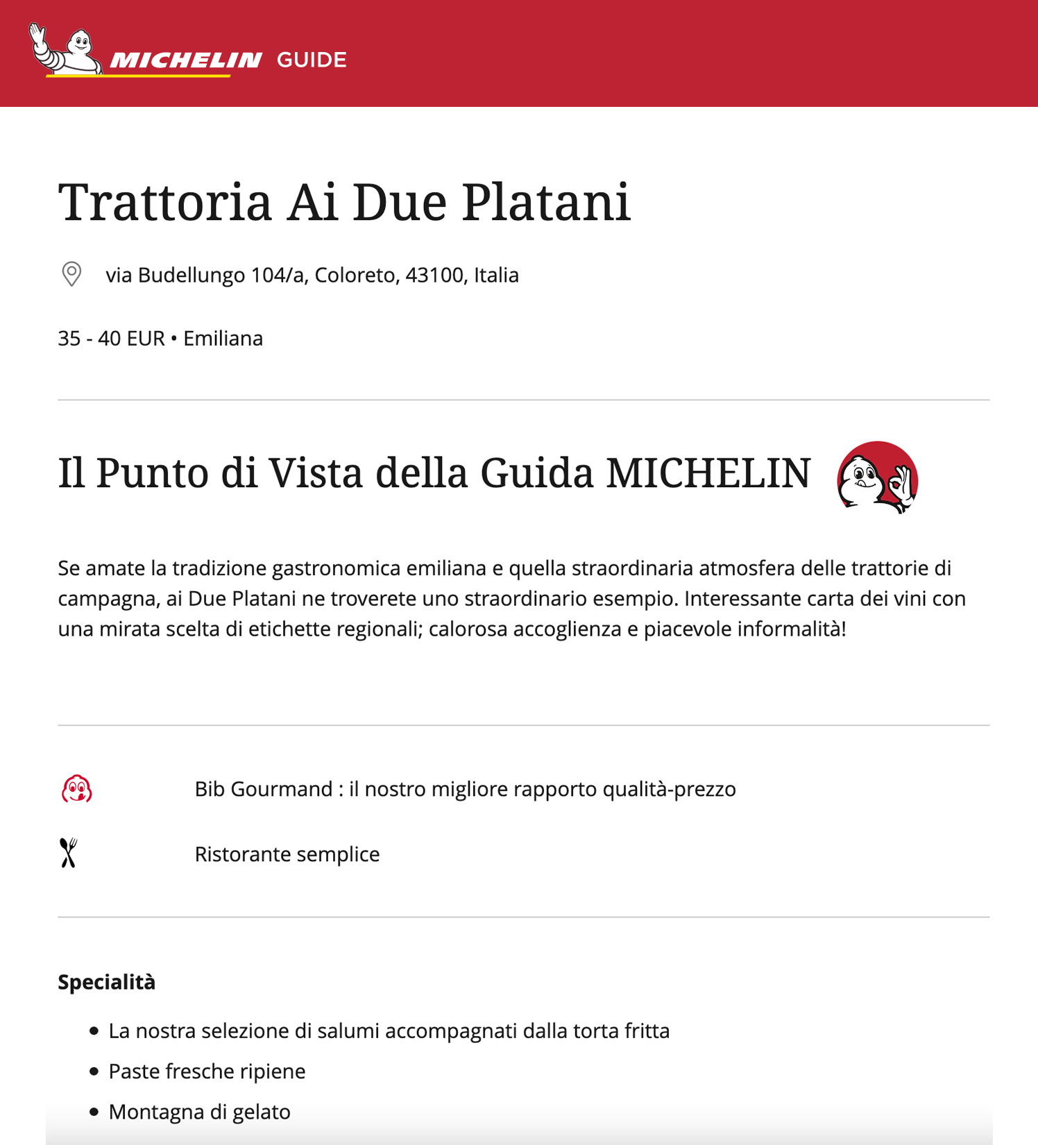 ai due platani guida michelin